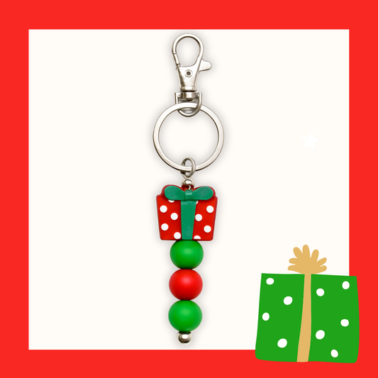 Polka Dot Present Keychain