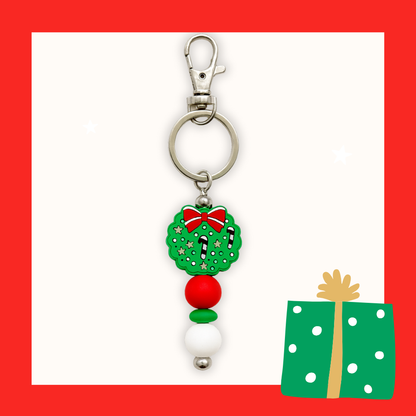 Holly Jolly Wreath Keychain