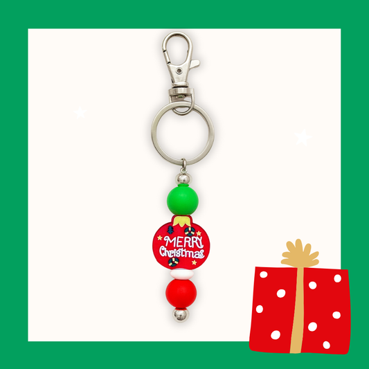Merry Christmas Ornament Keychain