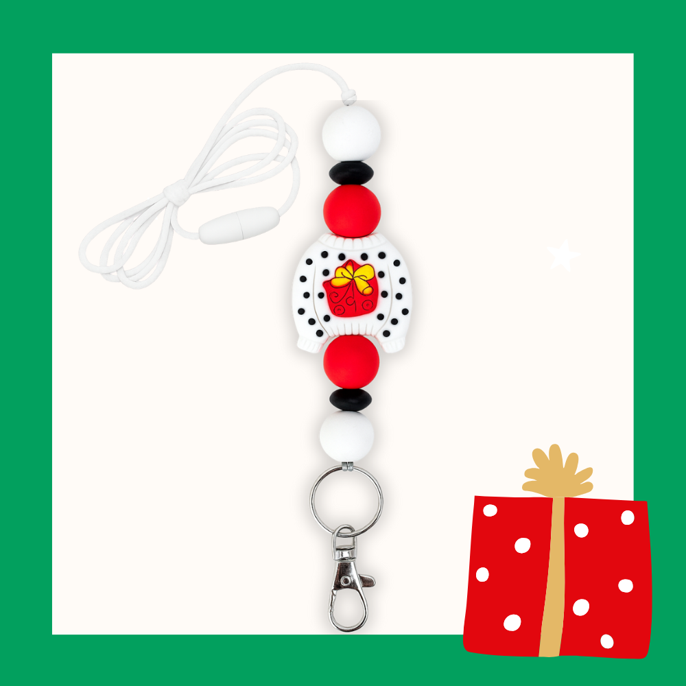 Wrapped With Joy Sweater Lanyard (present sweater)